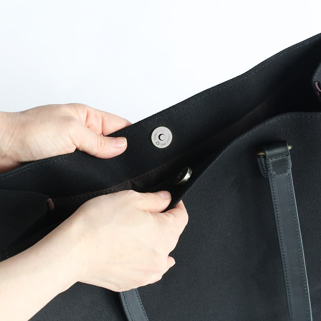  6号帆布のシカクイトートマグネットボタン説明画像